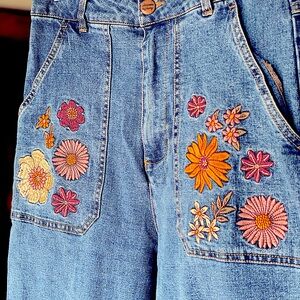 🌻 Princess Highway Embroidered Floral Jeans 🌻 Cottagecore 🌻 US 6 • AU 10 🌻